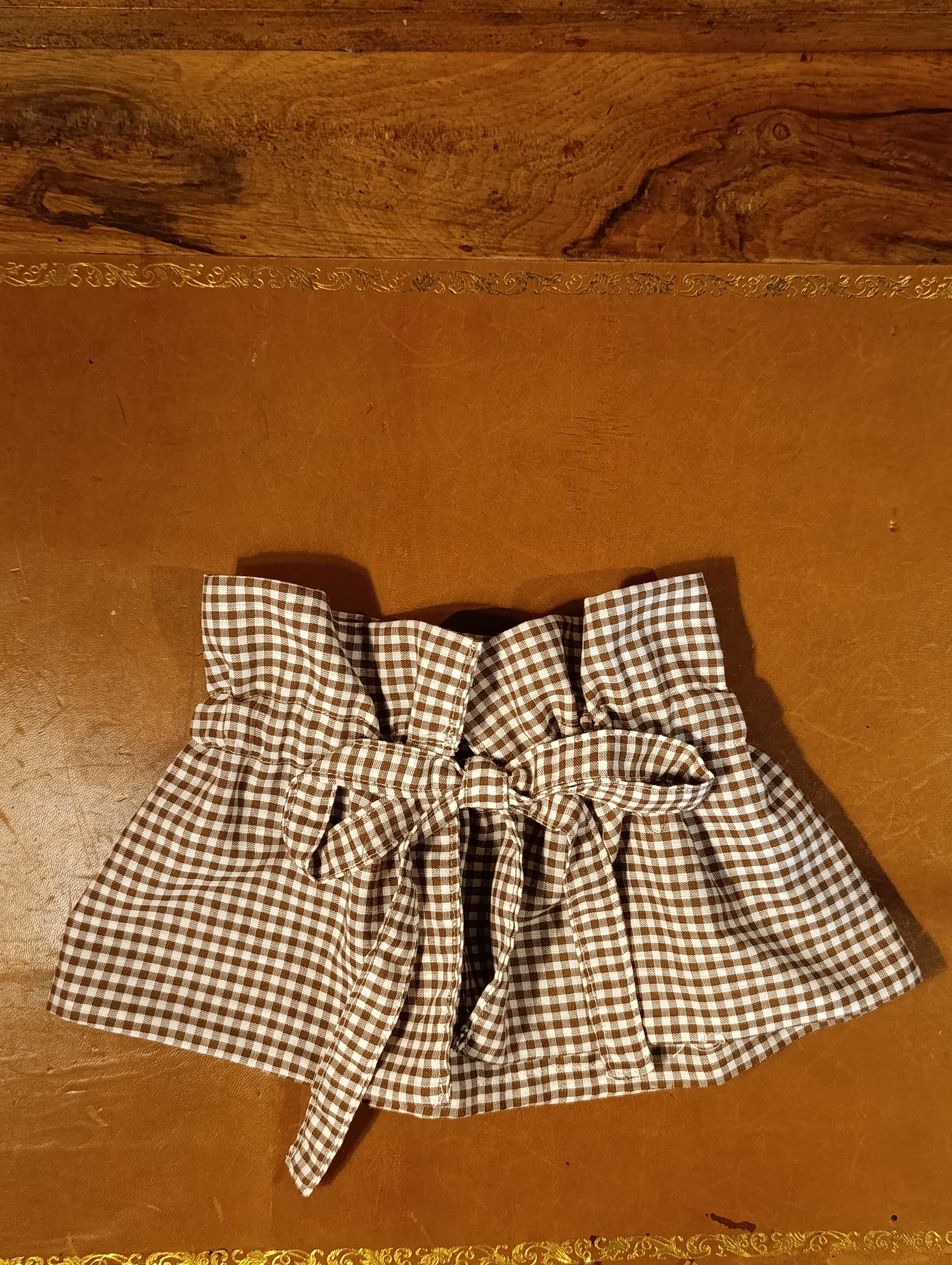 Le Col Amovible Vichy Marron réglable